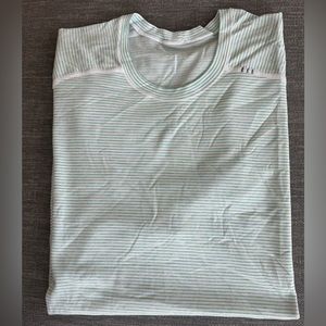 Lululemon T Shirt Men XL Performance Get Outside Get Sweaty Tech White Green EUC